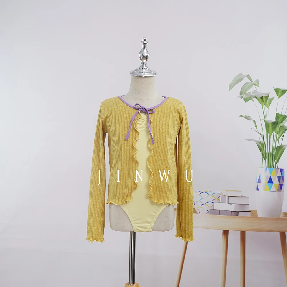 Hot selling good quality popular pretty Cardigan knit cotton dance ballet sweater for ballerina