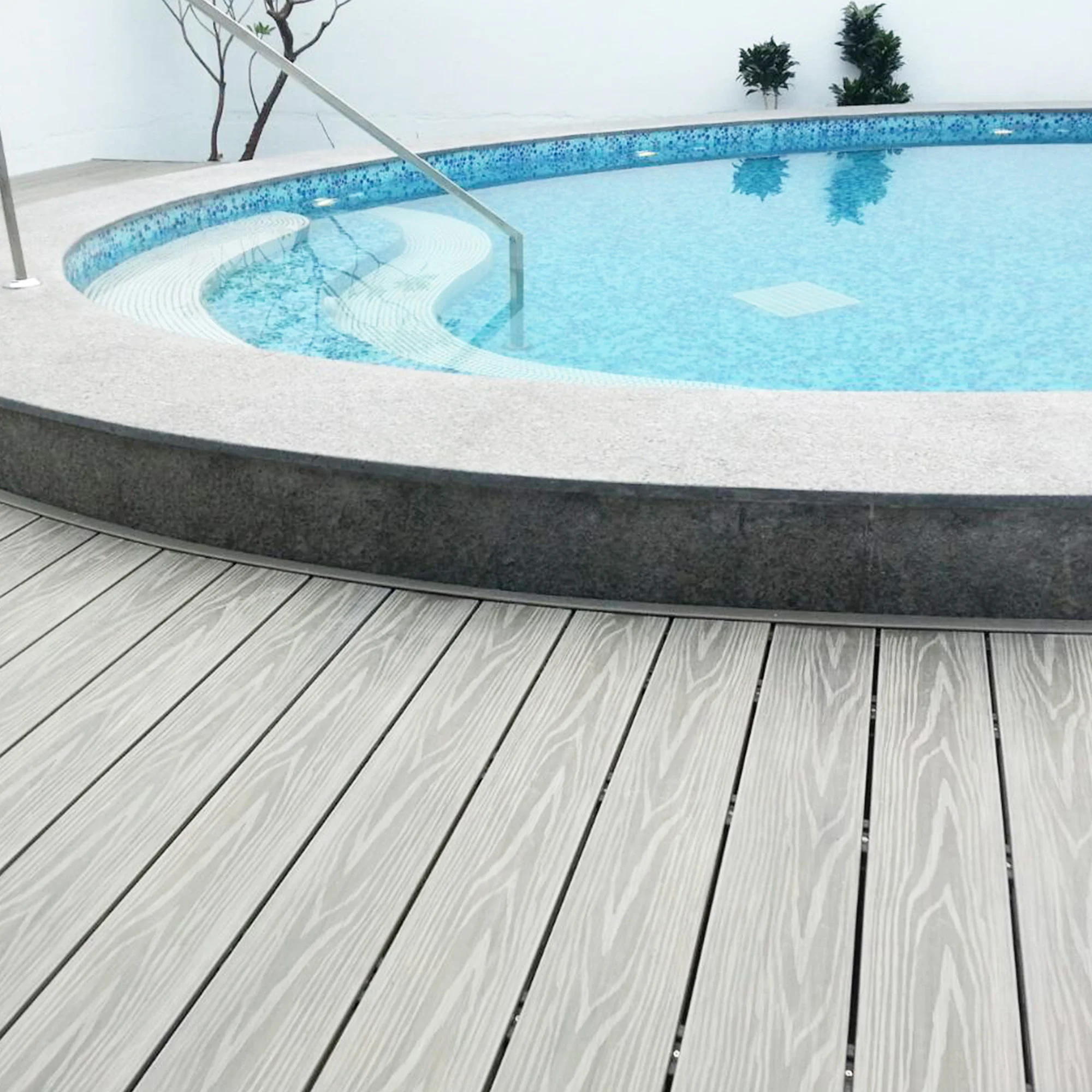 Long lasting head to head installation piso externo ASA co-extrusion pvc foam decking