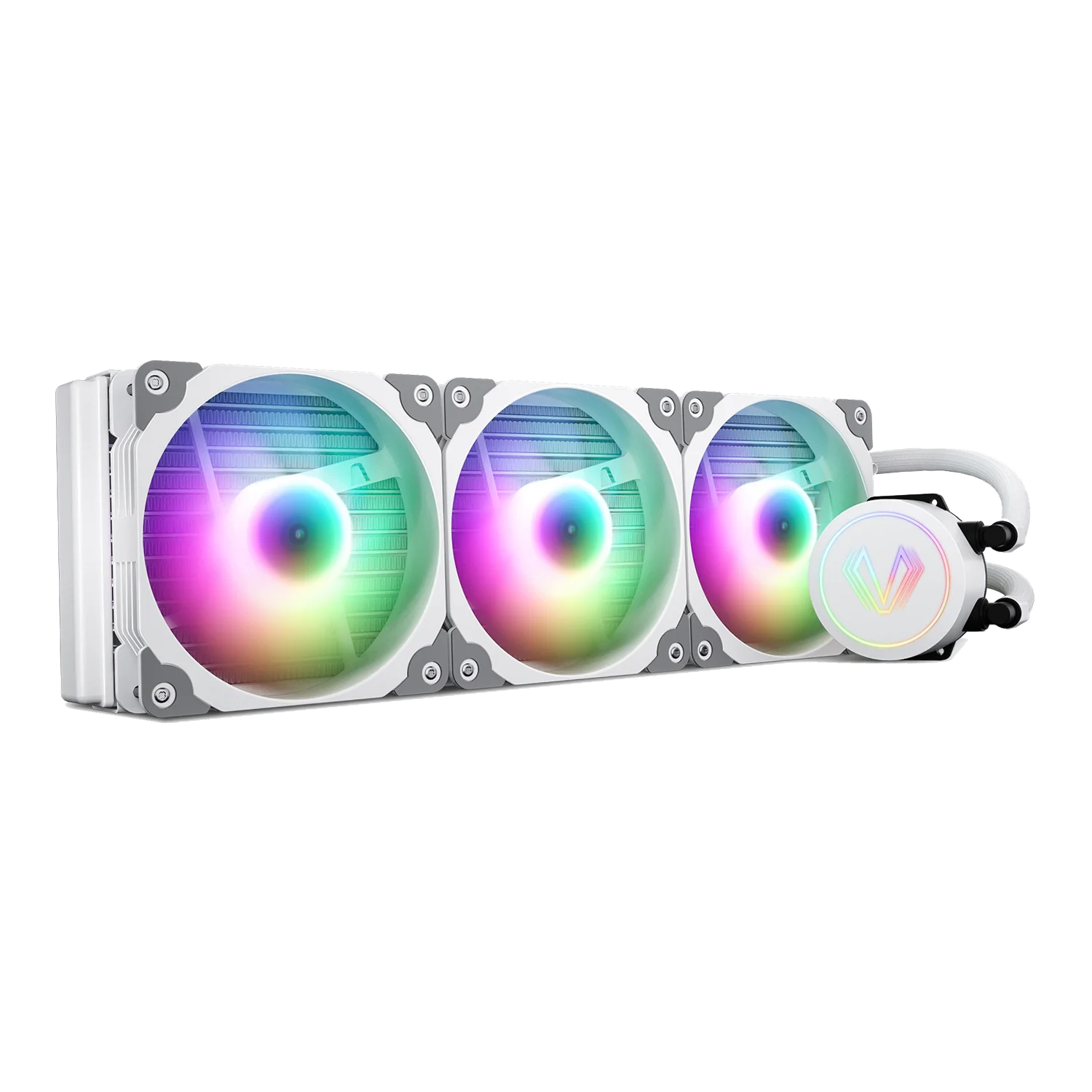 Белый 360 мм AMD/LGA1200 Ready 3X 120 PC ARGB материнская плата синхронизирующие вентиляторы водяной жидкий
