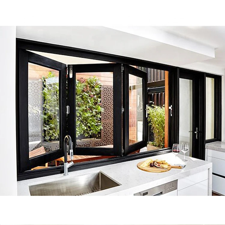 
Foshan factory price aluminium glass folding window bifold window 