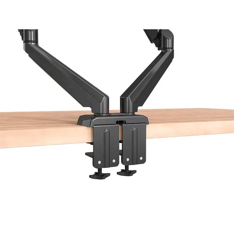Gas Spring Arm Dual Monitor Stand Fits For Two Computer Screens 15 to 27 inches Black-GM224U