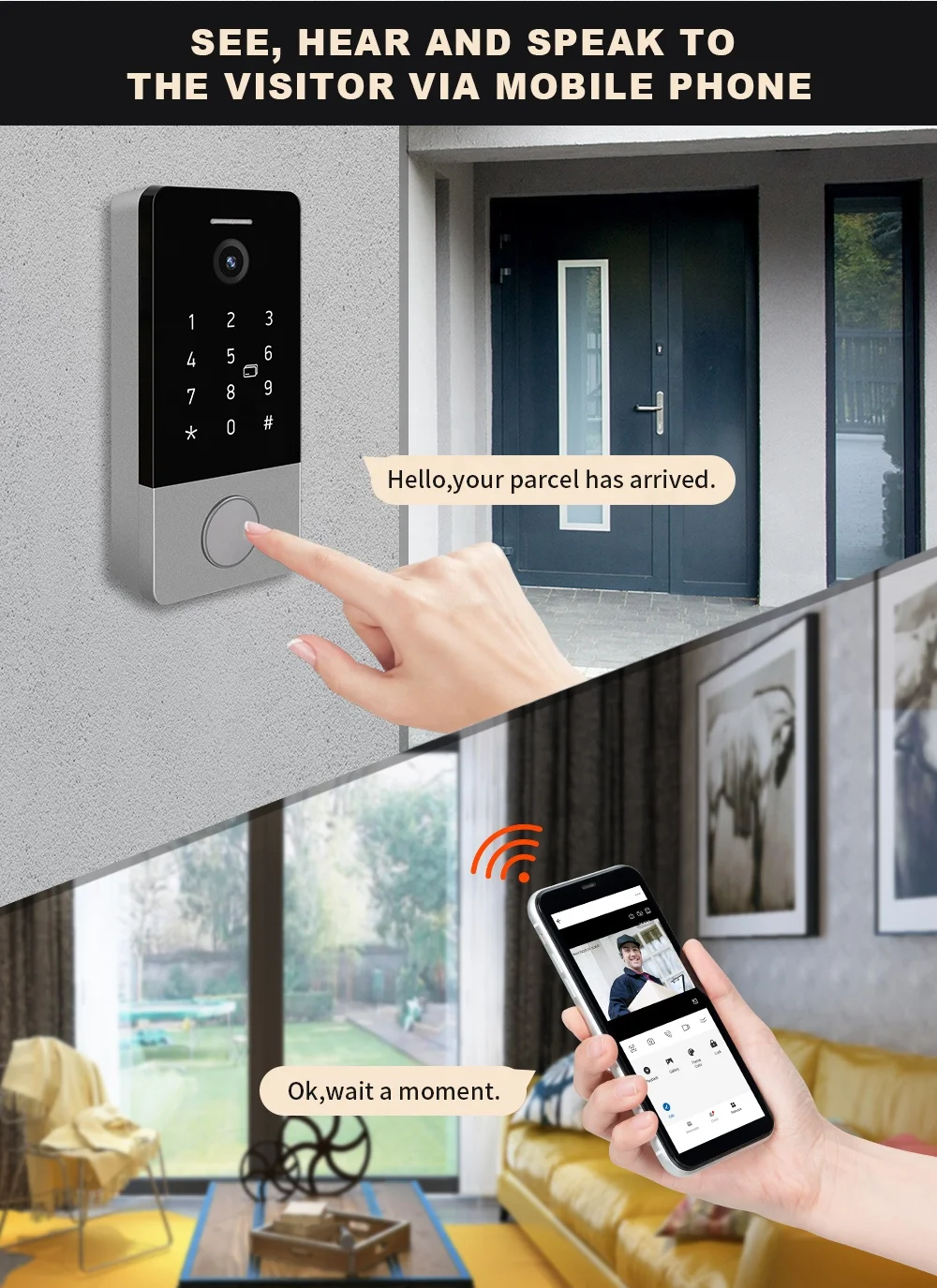 Smart Video Doorbell 1080p HD Video Improved Motion Detection Easy Installation
