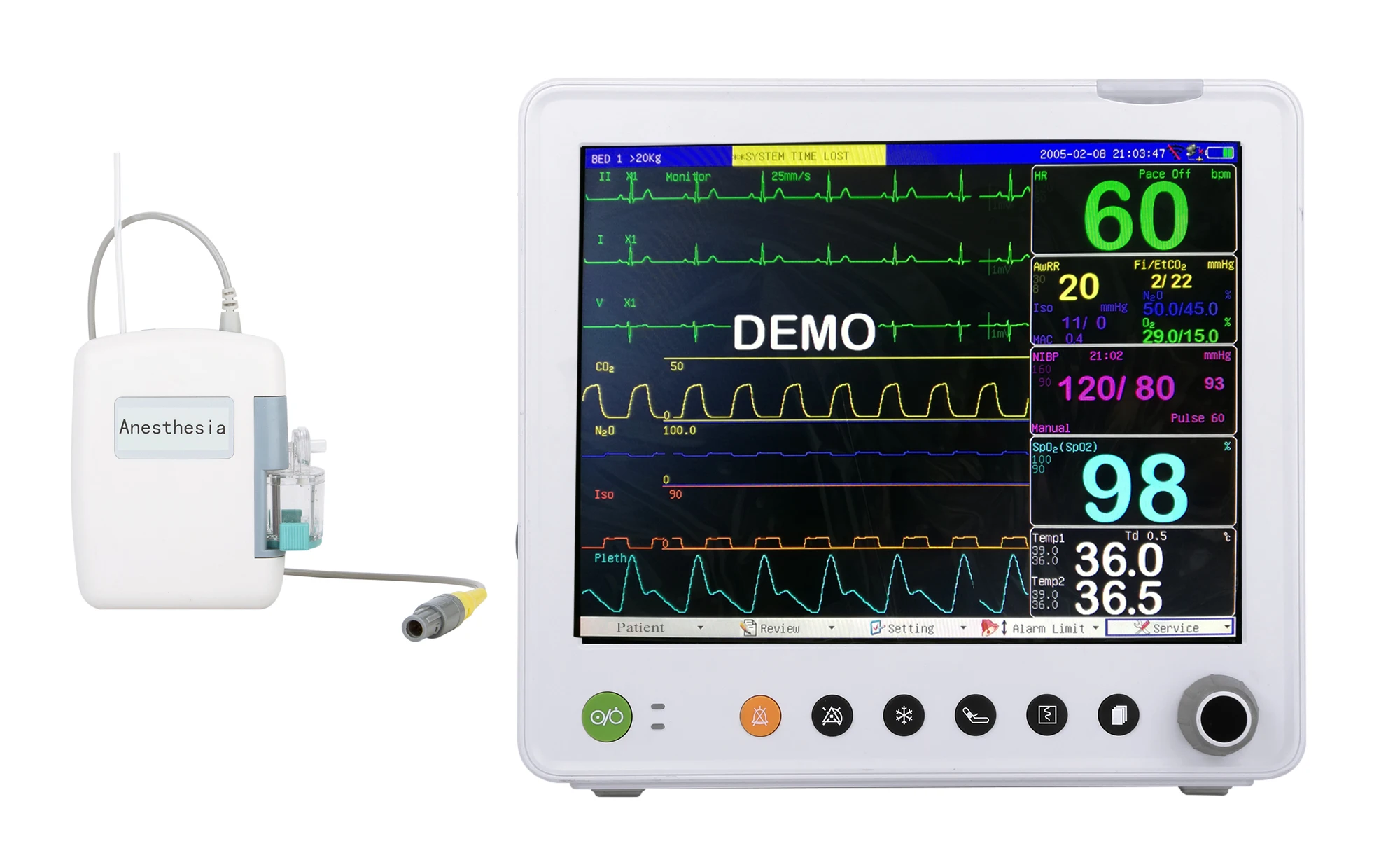 MG2000 7 Inch LCD Screen Portable Anesthesia Gas Analyzer