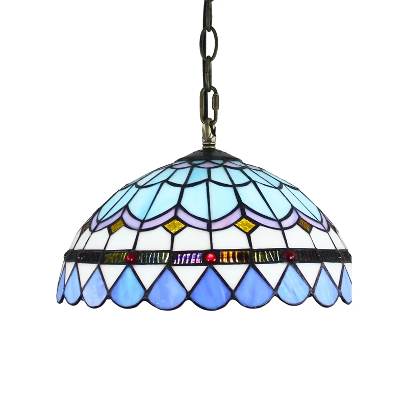 30 см современный минималистский Средиземноморский ресторан бар свет в европейском стиле Тиффани Ретро светодиодный подвесной светильник для помещений стеклянный металлический
