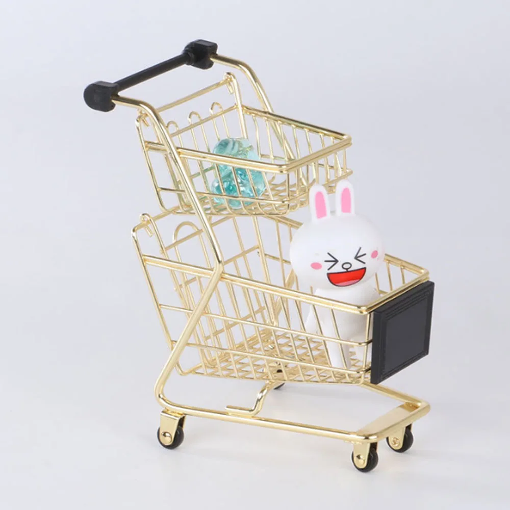 Роскошная стальная миниатюрная двухслойная корзина для покупок, декоративная губка для макияжа, держатель для раковины, блендера