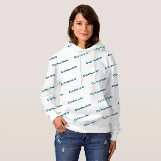 16-Years Clothing Factories BSCI Men Allover Print Logo Sweater Pullover Custom Your Own Brand Logo Labels All over Print Hoodie