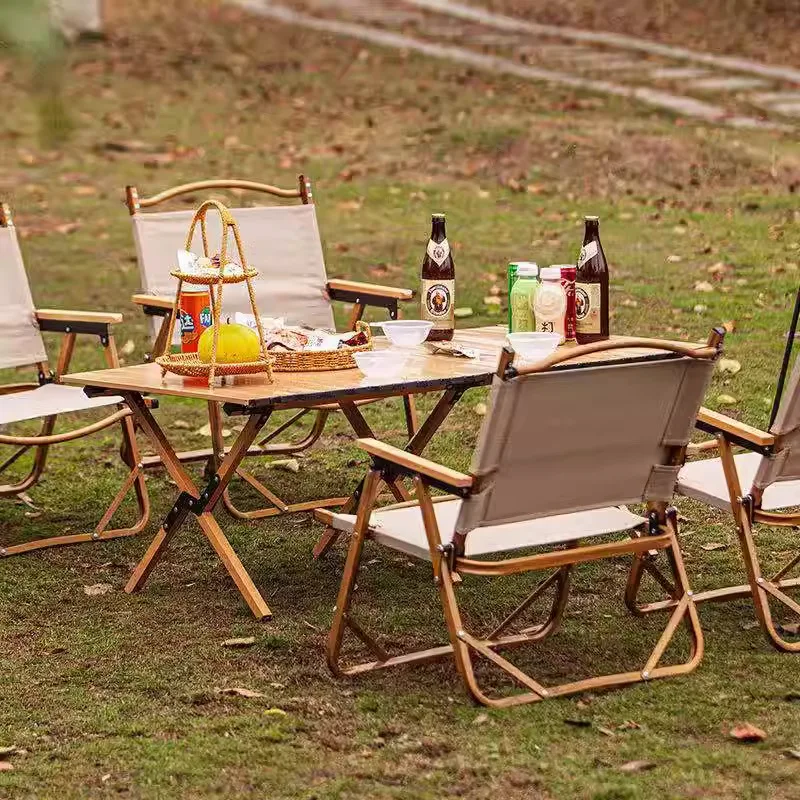 Outdoor Black Portable Folding Camping Table Aluminum