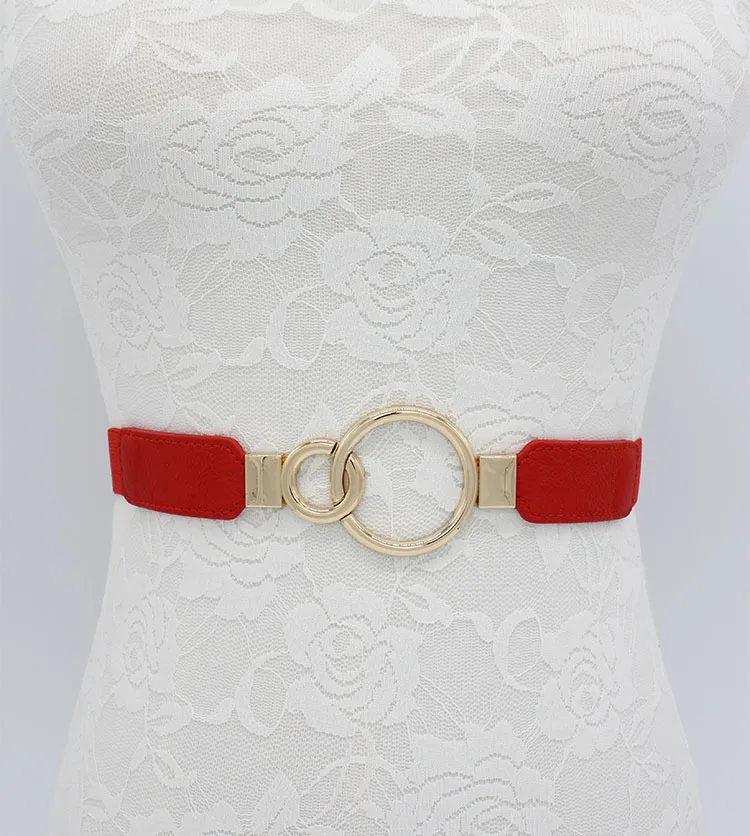 Black Belts Woman 2021 Leather Wide Elastic Ladies Belt For Dress Casual Card Buckle Belts