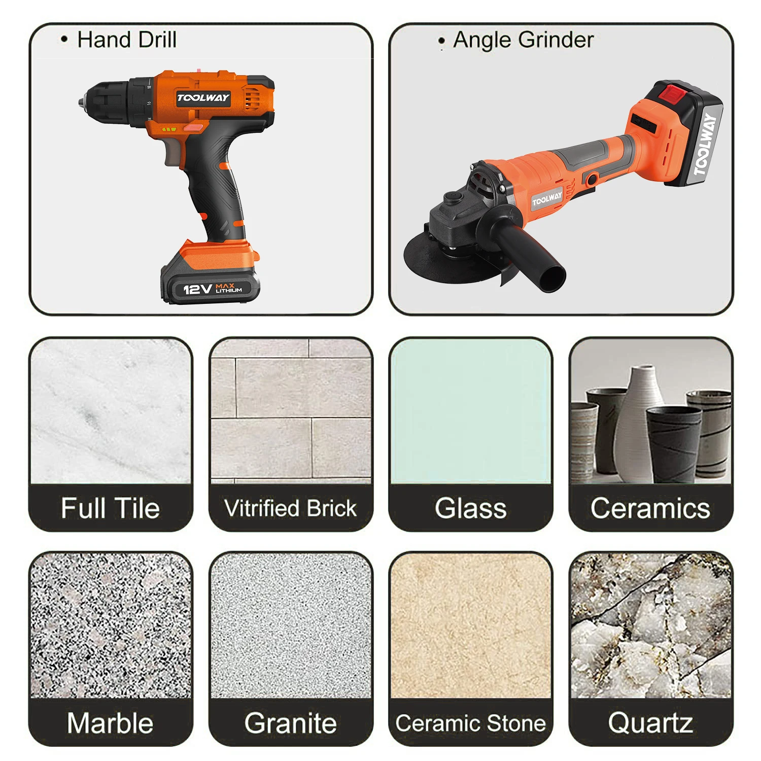 TOOLWAY 16mm diamond core bit drill bit diamond hole saw 41 2 for ceramic brick stone