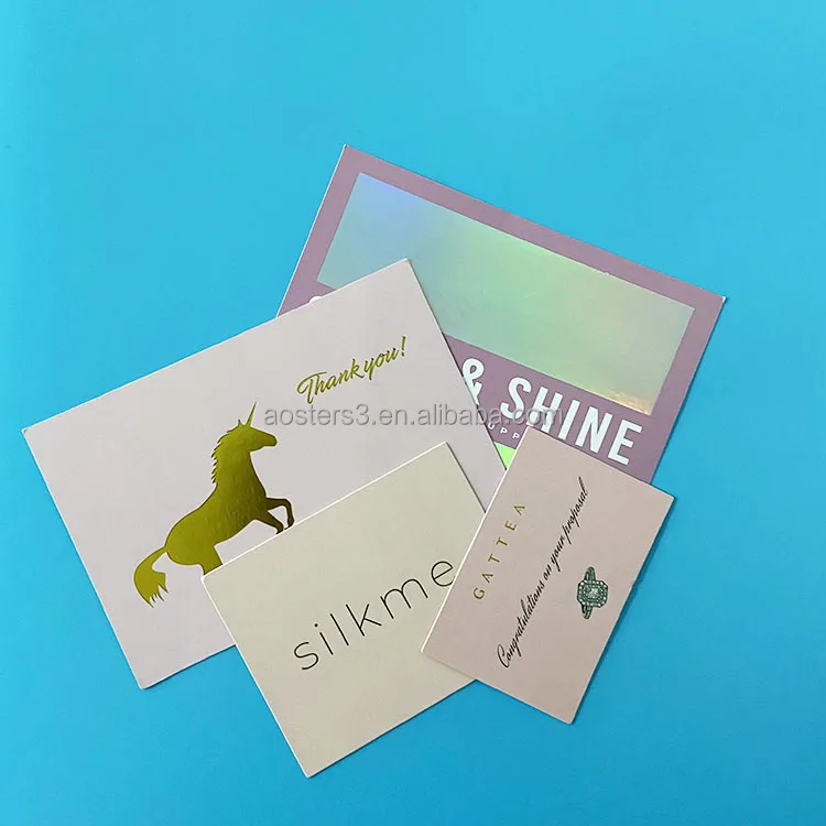 Professional Custom Printing Luxury Gold Foil Hot Stamp Glossy Matte Thank You Cards