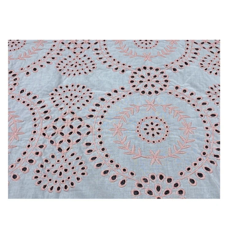 2020 дизайнерская тканая хлопковая льняная кружевная ткань с вышивкой ушками