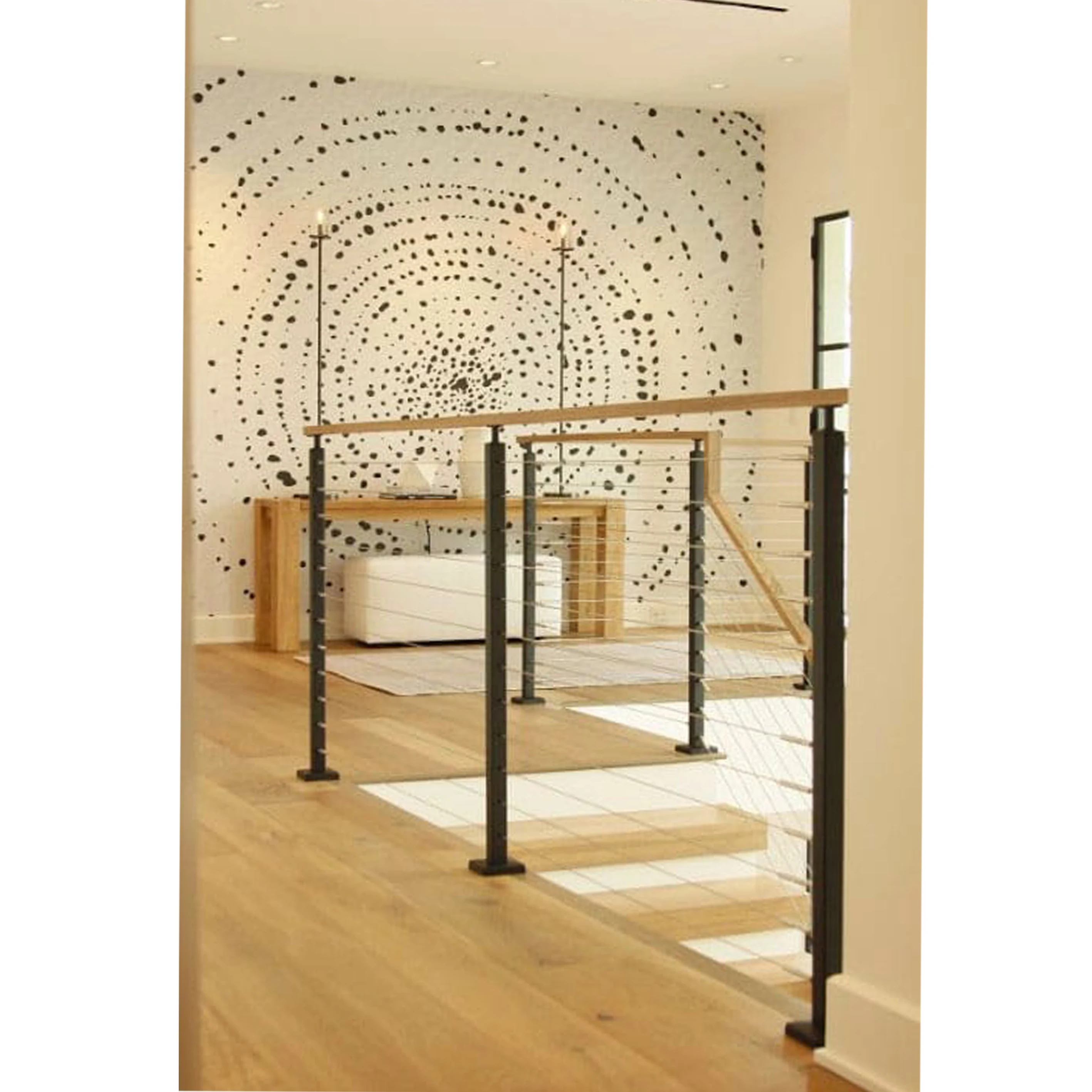 Popular Indoor Stainless Steel Cable railing easy maintenance Wire Rope Design Balcony Balustrade wire railing