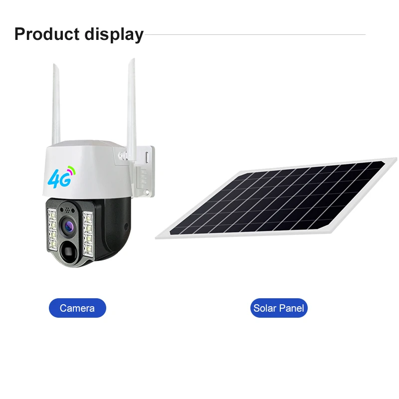 Hot Selling PTZ Wireless Outdoor Floodlight Camera Solar CCTV 4G Wifi Network Security Surveillance System Camera