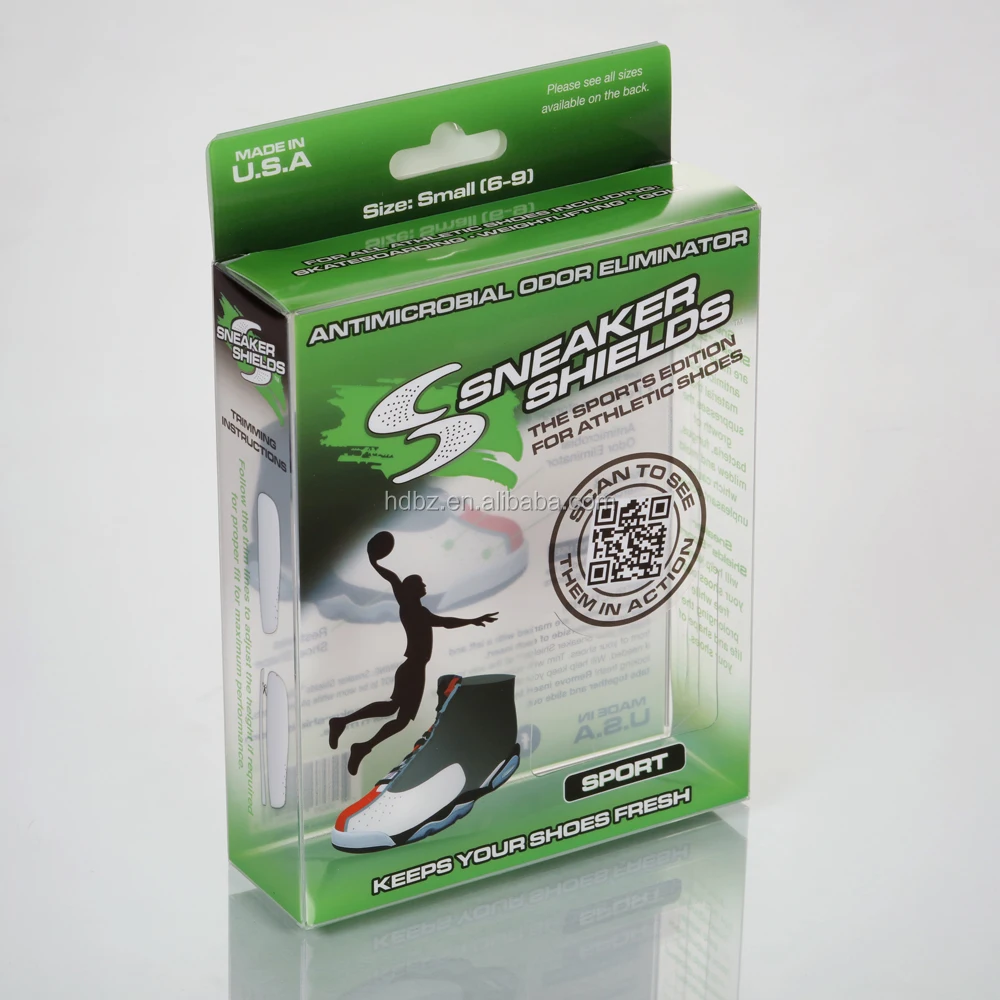 Wholesale printed Acetate Plastic Box Men Sneaker Shoes Foil Printing Clear Box Packaging