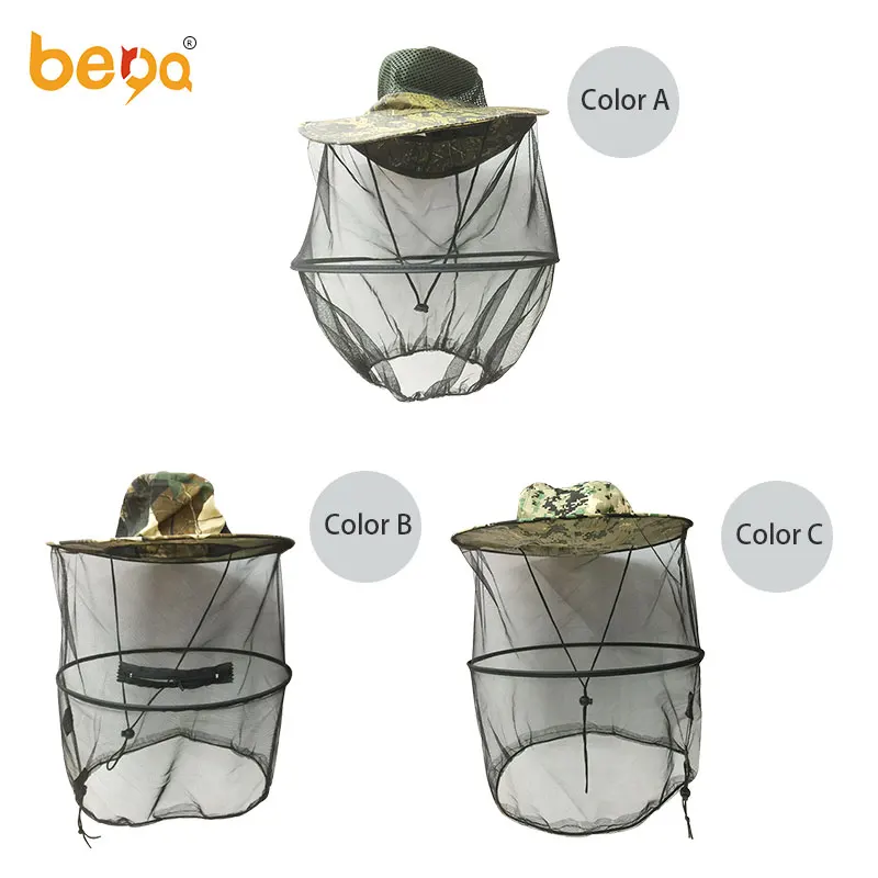 Outdoor fishing mosquito head net bee-proof  breathable sun mask mesh hat
