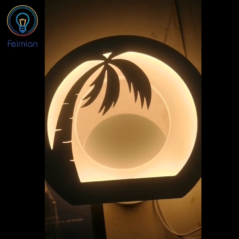 Factory Wholesale Hot Sale USB Rechargeable Coconut Tree Led Night Lights