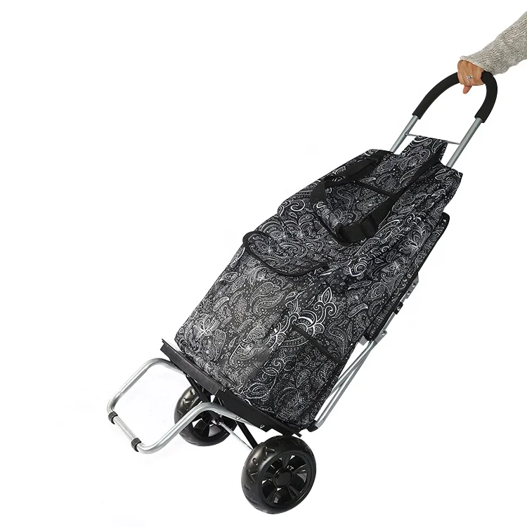 Eco Friendly Custom Hot Sale Shopping Foldable Cart Trolley Bag With Wheels