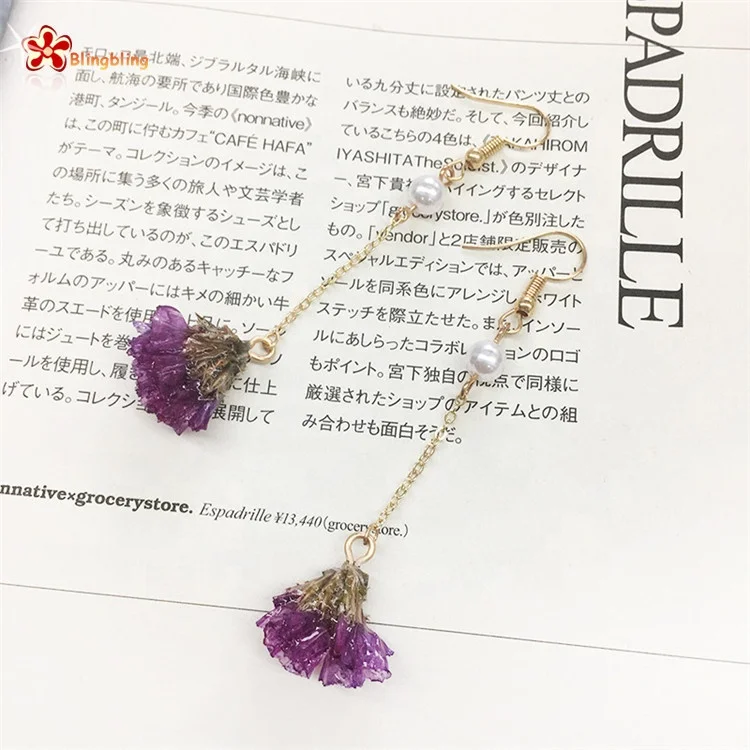 Professional Manufacturer Flower Jewelry Chinese forget me not resin flower charms Necklaces Pendant