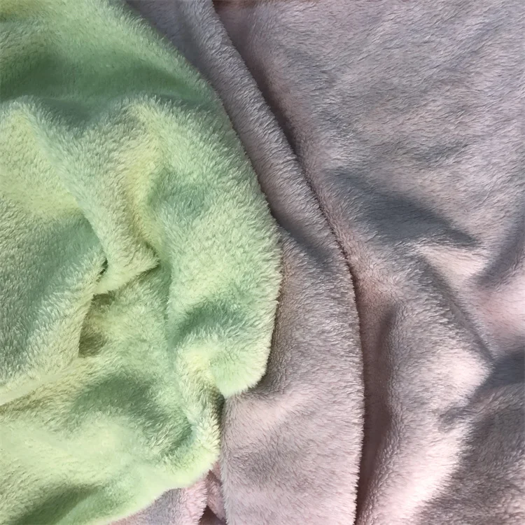 Environmental protection thickened plush imitation rabbit hair soft warm blanket fabric suitable for scarf clothing fabric