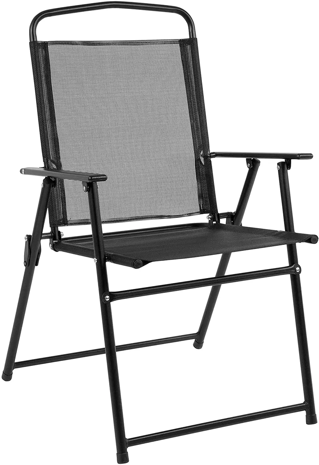 Garden Furniture Patio Garden Set with Umbrella Table and Set of 6 Folding Chairs Glass Outdoor Furniture Modern 8 Piece Black