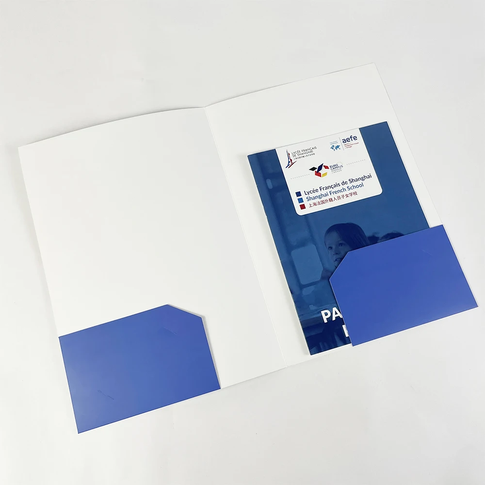 Professional Matt Finish File Envelope with Two Pockets and Card Holder Ideal for Trade Shows and Meetings Digital Printing