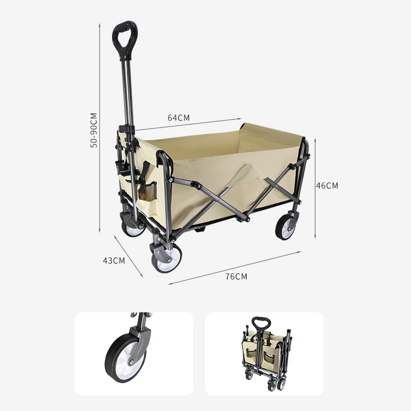 Outdoor Wagon Stroller for Children Picnic Beach Camping wagon Cart Portable Collapsible garden Wagon Adjustable Trolley