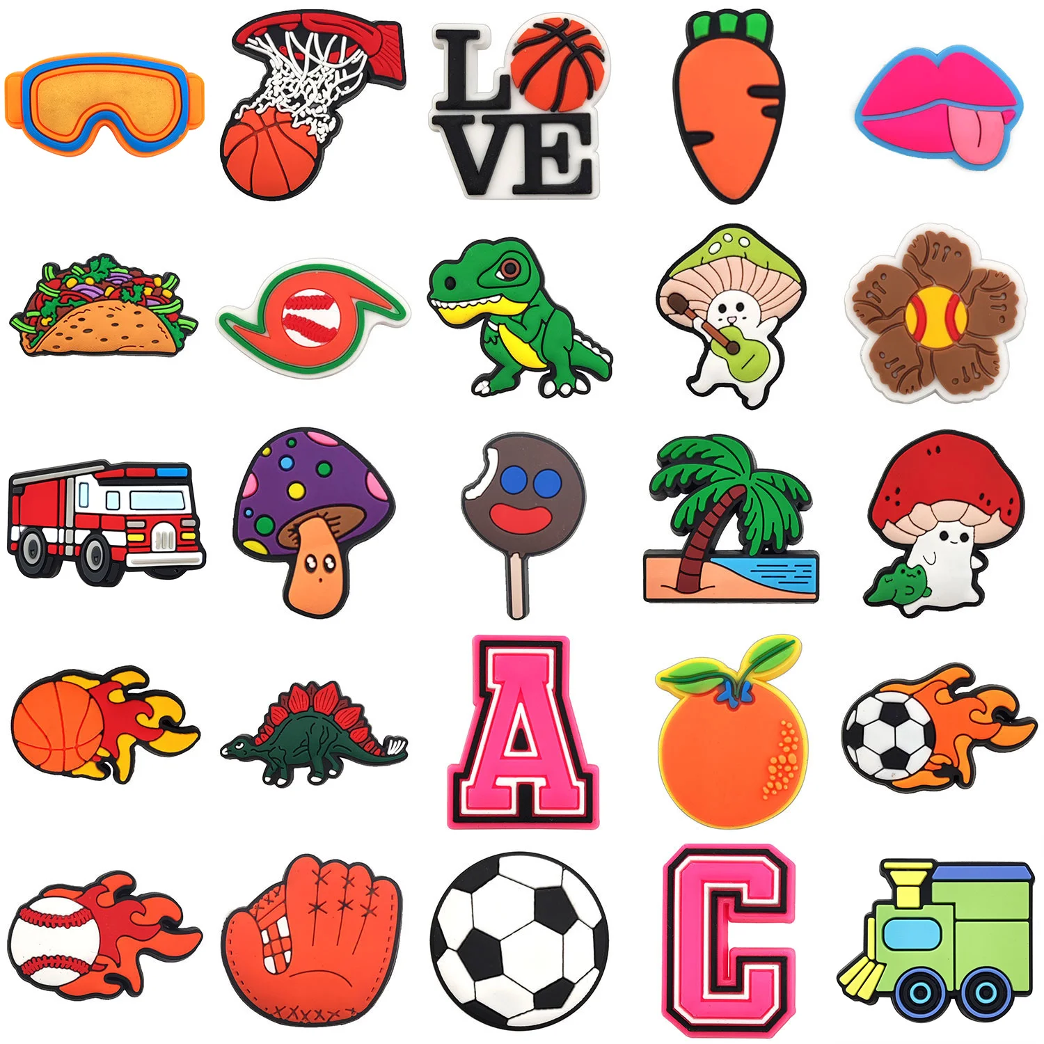 2024 Wholesale Customized Soft PVC Shoe Charms Cute Cartoon racing Shoe Decoration Buckle For Bracelets