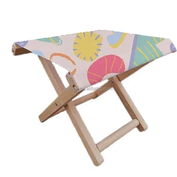 Portable folding beach chair wooden canvas camping stool picnic fishing chairs