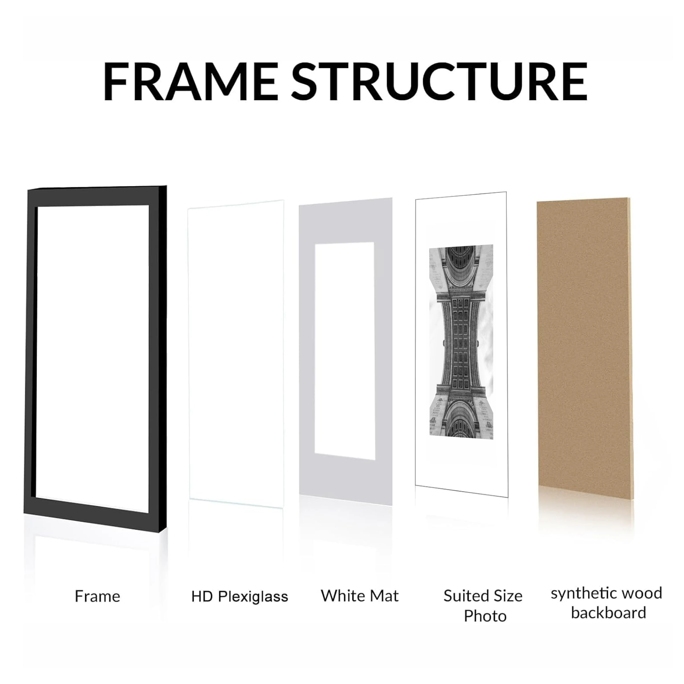 Home Decorative  Wall Gallery Hanging Square 12x12  Picture Frame Wall Gallery Frame Set with 8x8 Mat