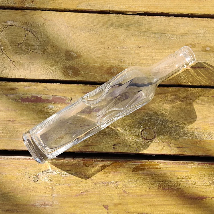 Glass Bottle Manufacturing Plant Custom Beverage Bottle Screw Cork Water Small Frosted Decorative Soda Juice 300ml Glass Bottle