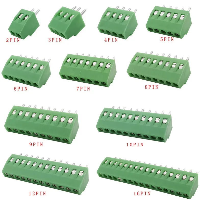 KF128-2.54 Американская классификация проводов 2р 3P 4 5 6P 7P 8 9P 10 12P 16P соединения терминала KF128 2 54 мм PCB мини Винтовые клеммы