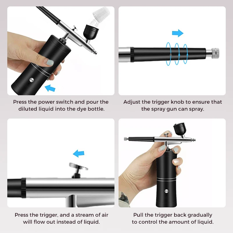 KV airbrushes machine kit makeup nail brow fast paint air spray gun