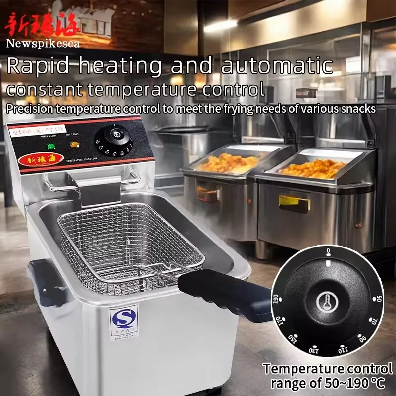 Small desktop commercial fryer, fried chicken chops, oil fryer, automatic constant temperature French fries