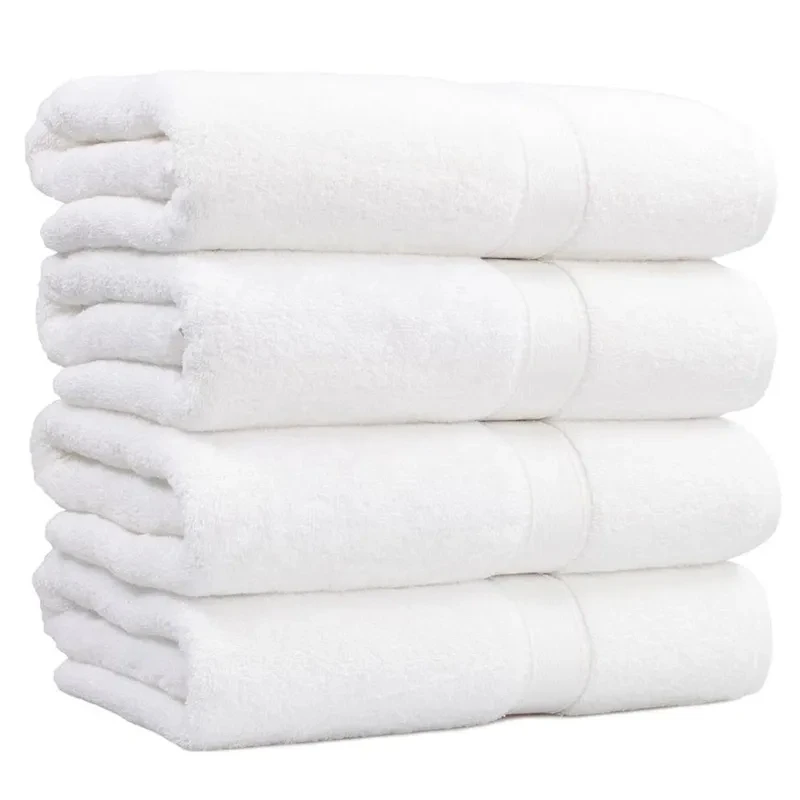 Hotel Supplies Luxury 600gsm 5 Star Hotel Bath Towel Set White Cotton Towels