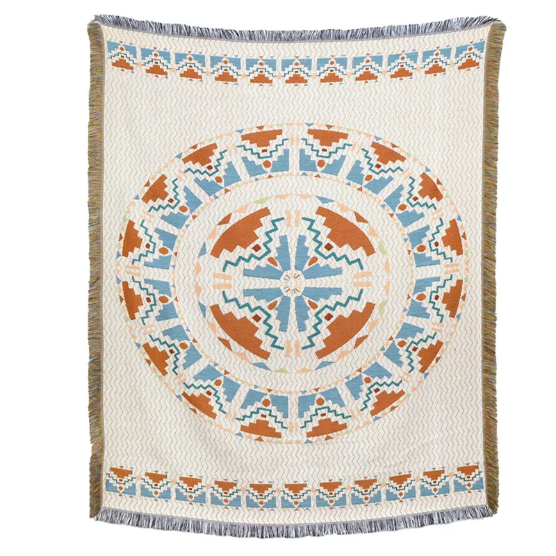 Custom Persian boho style Woven mat Jacquard blanket Tapestry