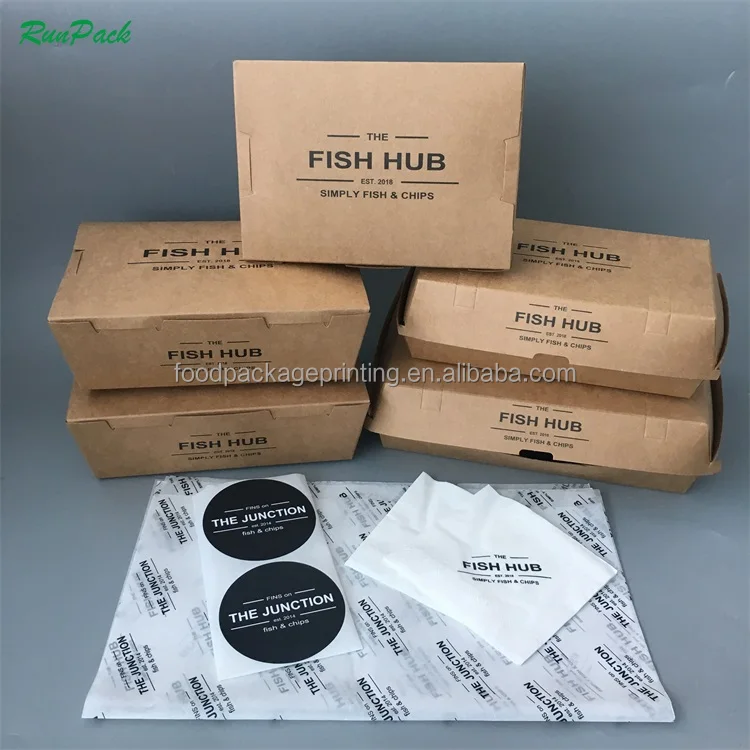 Brown kraft paper wholesale price custom fast food lunch box takeaway bento box doner kebab custom package box with logo