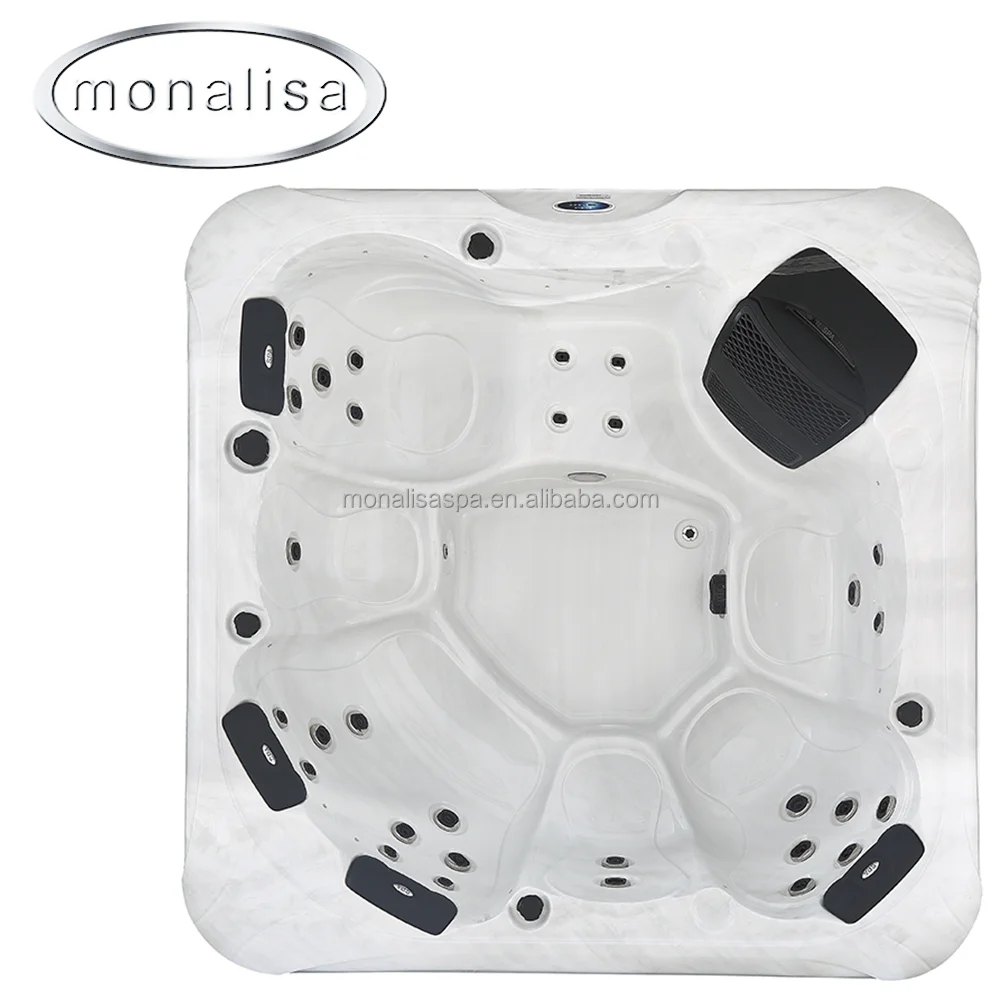 Massage Outdoor Jet Whirlpool Bath Tub Acrylic Ozone Bath Spa Capsule Modern Freestanding Hot Tub for 7 Person