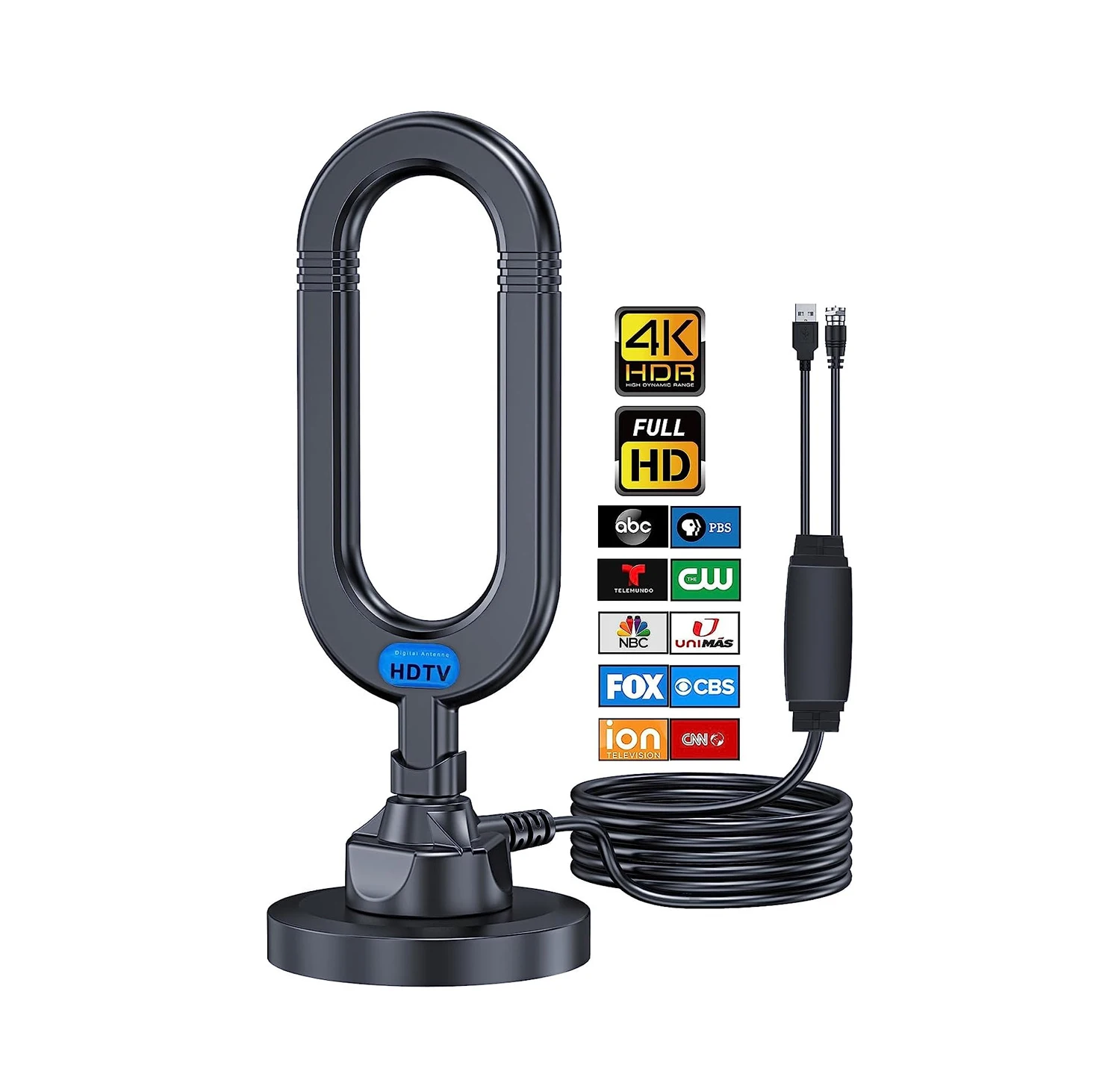 TV Antenna for Smart TV Indoor 2023 Newest Clear 4K Digital Antenna HD TV Up to 380 Miles Long Range Local Channels