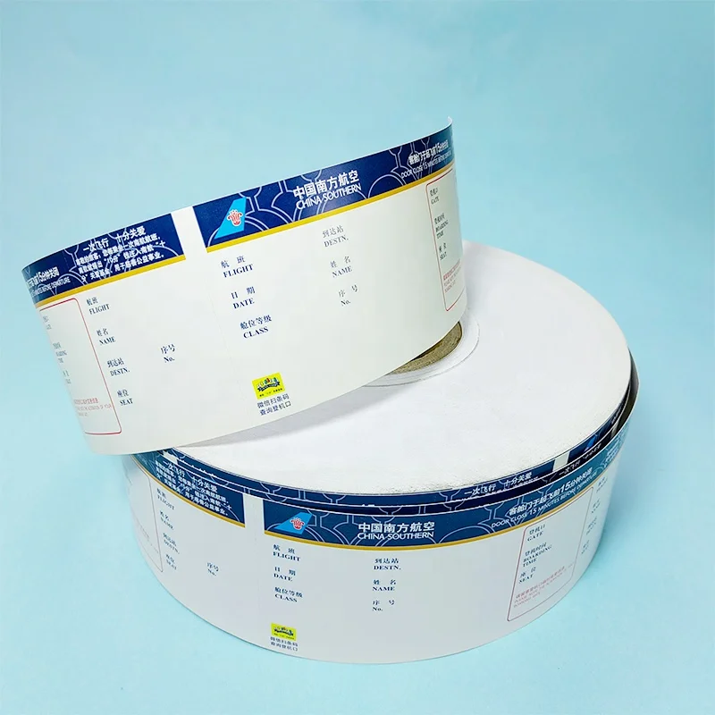 Wholesale printing thermal boarding pass air booking airplane flight tickets luggage tags movie travel ticket
