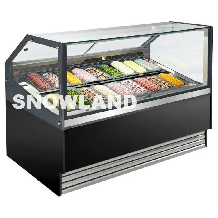 New Model Commercial Used Ice Cream Display Stand up Freezer Sale 18 Tray