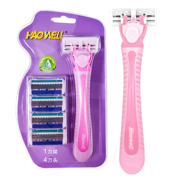 B508DR wholesale hot sell five 5 blade shaving razor blade system razor with soft touch grip handle for man