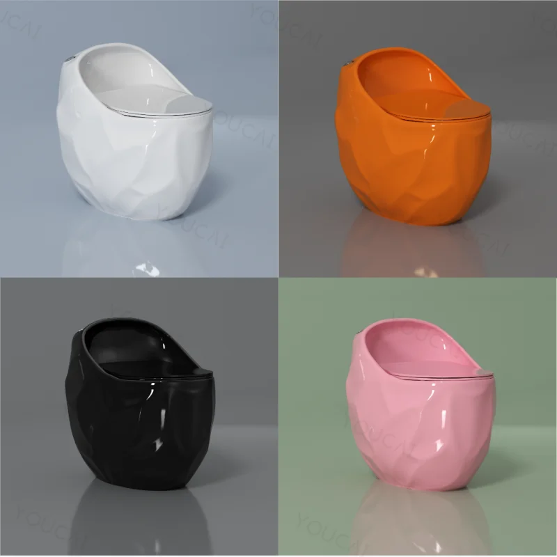 Egg design toilet bathroom WC double flush toilet set south America inodoro lavabo black white egg toilet