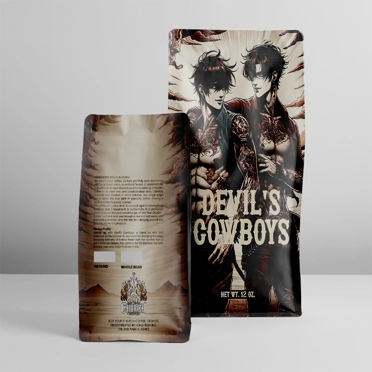 Custom Design Printed Coffee Bag Zipper Valve Candy Coffee Beans Food Packaging Aluminum Foil Coffee Packaging Bags