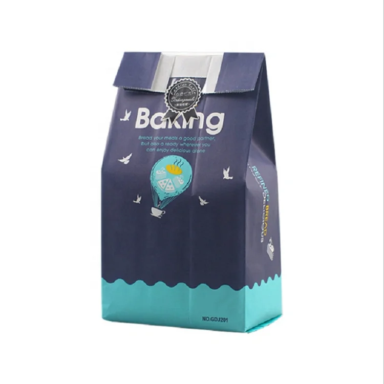 Wholesale Bread Greaseproof Paper French Baguette Bread Loaf Packaging Sharp V Bottom Flat Brown Kraft Paper Bags with Window