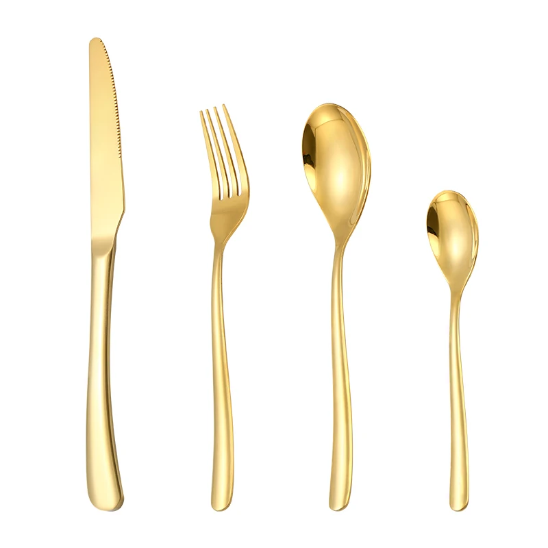 Weeding Party Flatware Stainless Steel Gold Spoon Fork Set Luxury Cutlery Set