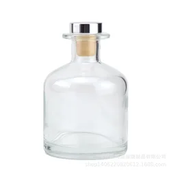 150ml matte black colored round empty reed diffuser glass bottle with cork