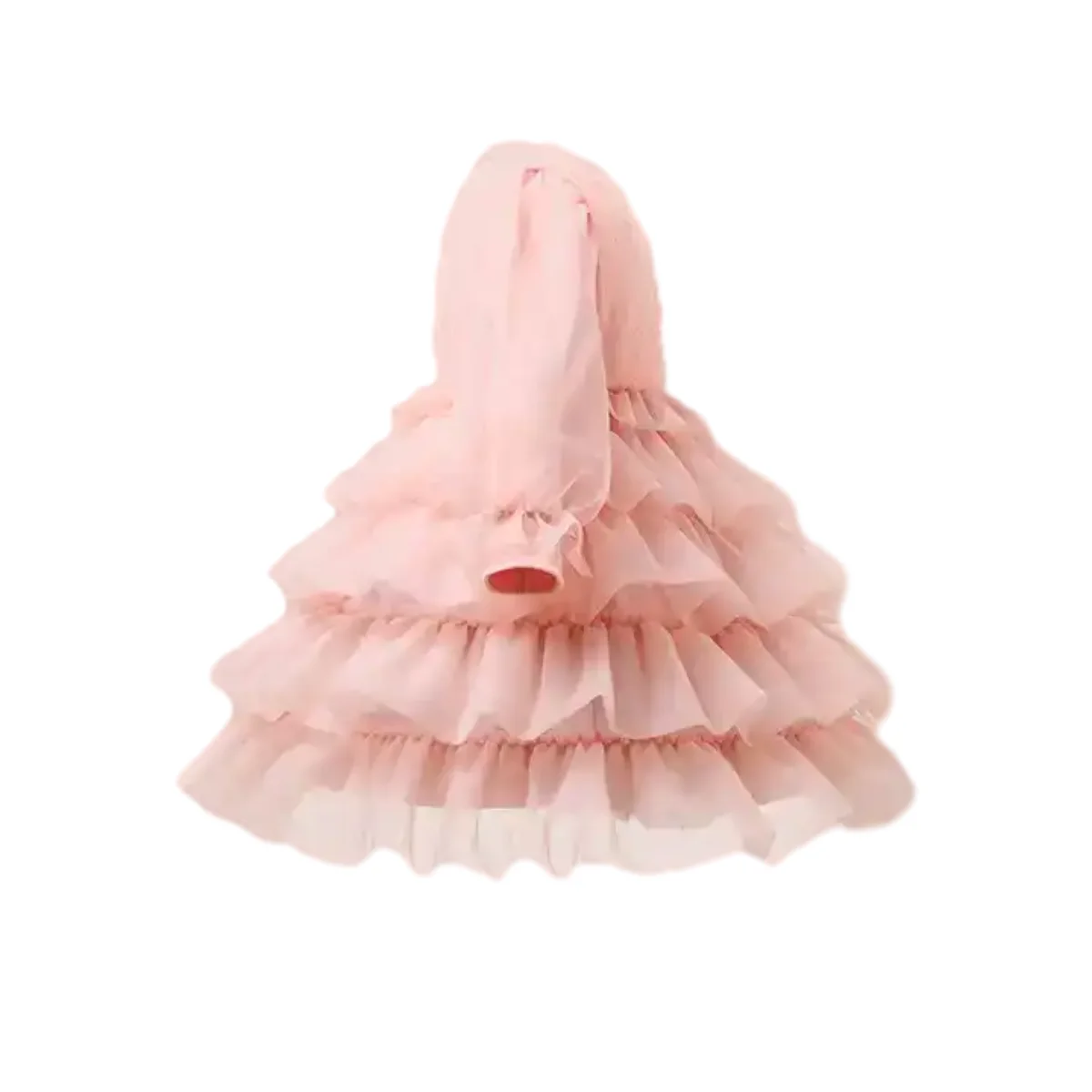 Customizable New Style Pink Cute Tulle Cake Dress Sweet Girl Dress Long Sleeve Kids Children Dresses for 2 to 12 Years