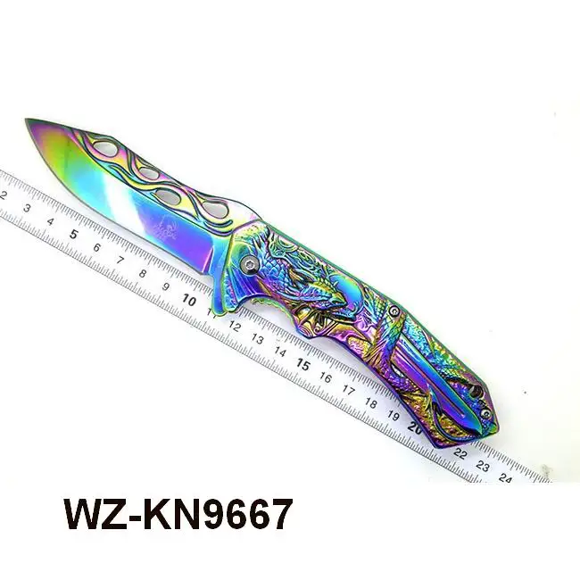 stainless steel material type camping survival utility folding pocket circular knife for paper