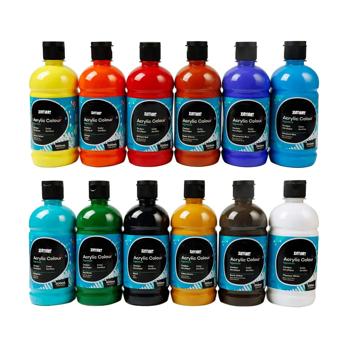 Xinyi Art Supplier Hot Sale High Pigment Good Coverage Paints 500ml Acrylic Paint Acrylic Color Painting for Kid Adults Artists