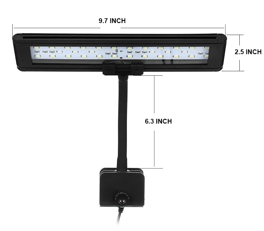 Sea Billion 30 LED Aquarium Light Flexible Clip-on Plant Grow Fish Tank Lighting Lamp